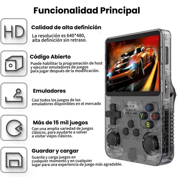 GameTime™ Retro Consola portátil Retro R36S