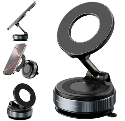 MagGrip 360°| Soporte Magnético para Celular con Ventosa Reforzada